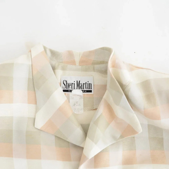 Vintage Sheri Martin New York made in U.S.A. Three  Button Checker Blazer 8 - Picture 12 of 13
